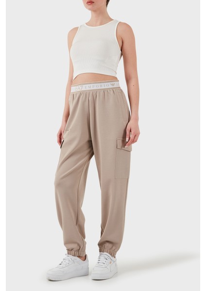Regular Fit Normal Bel Ribanalı Paça Logolu Jogger Pantolon Bayan Pantolon 7W000282 AF12501 U6155
