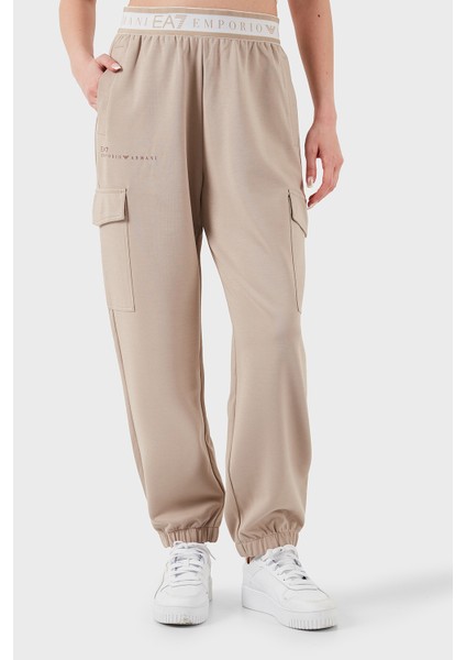 Regular Fit Normal Bel Ribanalı Paça Logolu Jogger Pantolon Bayan Pantolon 7W000282 AF12501 U6155