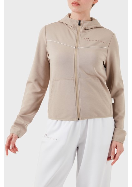 Streç Pamuklu Regular Fit Kapüşonlu Sweat Kadın Sweat 7W000278 AF12501 U6155