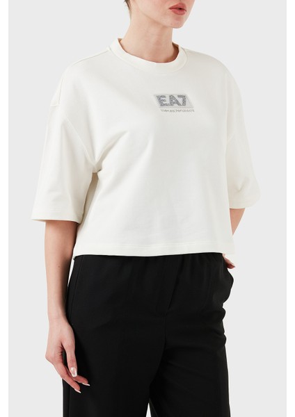 Pamuk Karışımlı Regular Fit Bisiklet Yaka Logolu T Shirt Bayan T Shirt 7W000177 AF12473 U0005 fırsatları