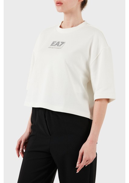 Pamuk Karışımlı Regular Fit Bisiklet Yaka Logolu T Shirt Bayan T Shirt 7W000177 AF12473 U0005 indirimleri
