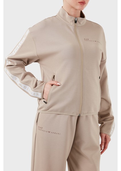 Logolu Regular Fit Dik Yaka Fermuarlı Sweat Kadın Sweat 7W000275 AF12501 U6155