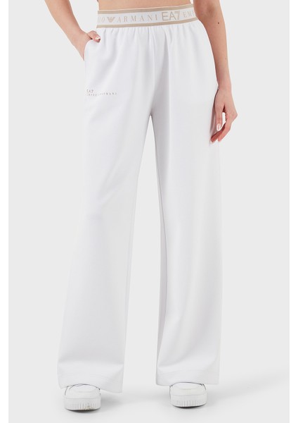 Wide Leg Yüksek Bel Bol Paça Logolu Pantolon Bayan Pantolon 7W000281 AF12501 U0002
