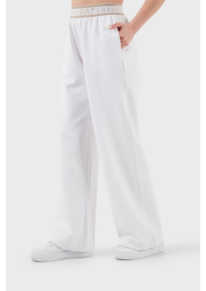 Wide Leg Yüksek Bel Bol Paça Logolu Pantolon Bayan Pantolon 7W000281 AF12501 U0002 fırsatları