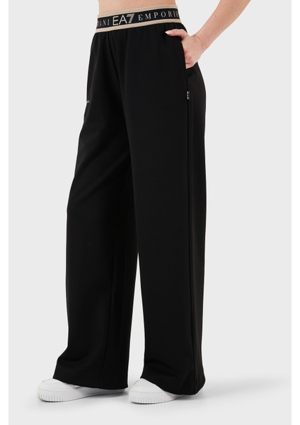 Wide Leg Yüksek Bel Bol Paça Logolu Pantolon Bayan Pantolon 7W000281 AF12501 UC001