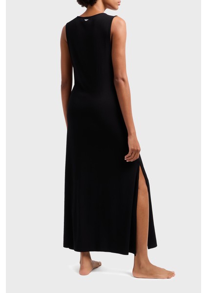 Relaxed Fit Bisiklet Yaka Yırtmaçlı Midi Boy Plaj Elbisesi Bayan Plaj Elbisesi EW000784 AF12192 UC001 fiyatları