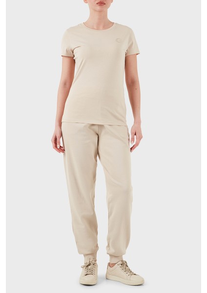 Armani Exchage Pamuk Regular Fit Metalik Logolu T Shirt Bayan T Shirt XW000320 AF10356 U1095 modelleri