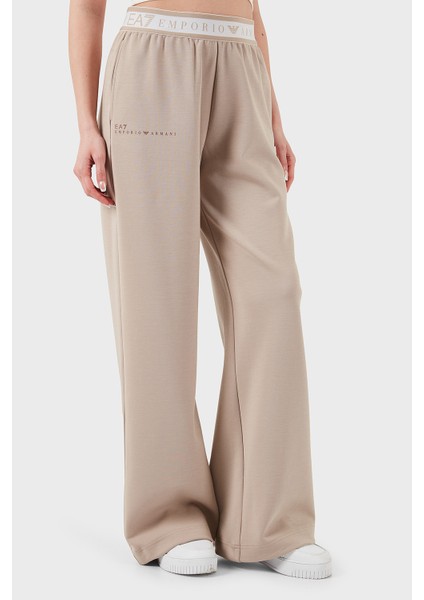 Wide Leg Yüksek Bel Bol Paça Logolu Pantolon Bayan Pantolon 7W000281 AF12501 U6155