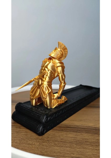 Gladyatör Şeklinde Dekoratif Biblo Hediyelik Çubuk Tütsülük Gold Renk