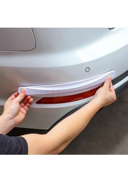 Beyaz Renk 2 Adet 40 cm Araba Tampon Koruyucu Karbon Desenli