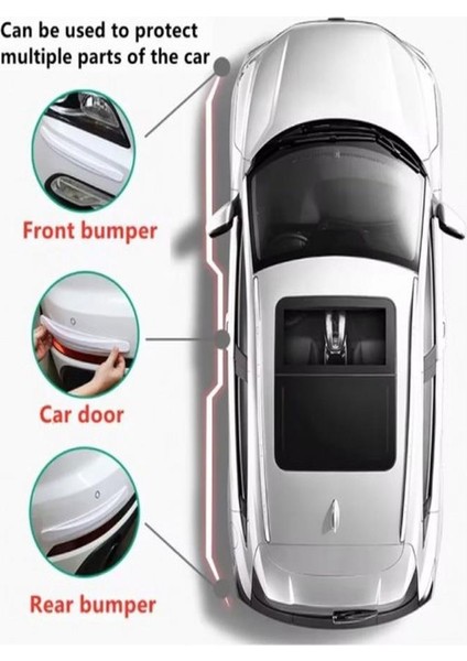 Beyaz Renk 2 Adet 40 cm Araba Tampon Koruyucu Karbon Desenli fırsatları