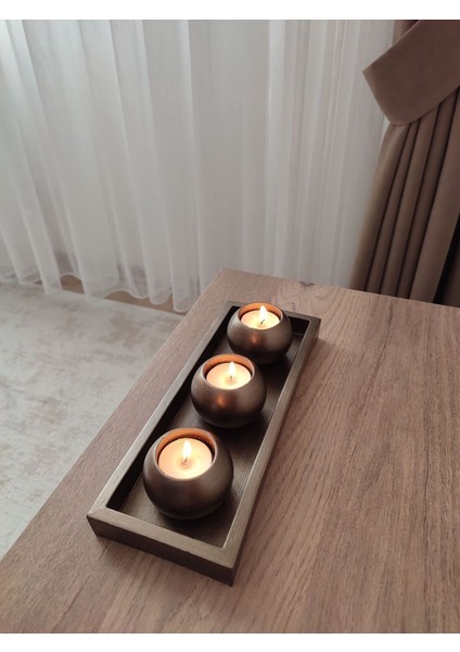 3 Lü Dekoratif Tombik Mumluk (27 cm ) Tealight Mumlar Ücretsiz Gönderilecektir. fiyatları