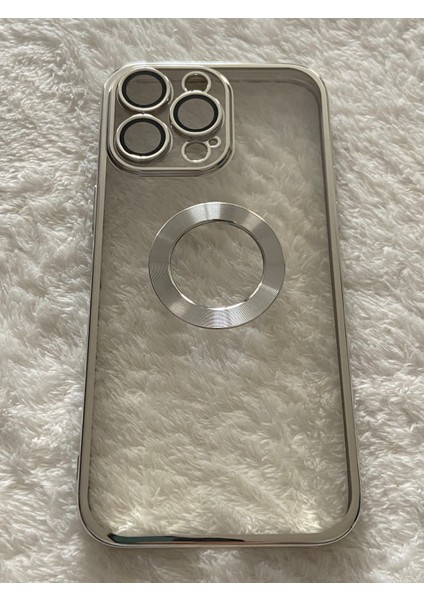 iphone 14 Pro Max Kamera Korumalı Silver Telefon Kılıfı