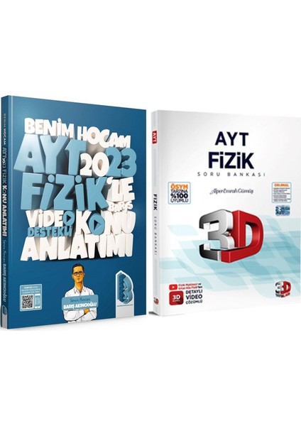 Benim Hocam 2023 Ayt Fizik Konu ve 3D Soru Bankası Seti 2 Kitap