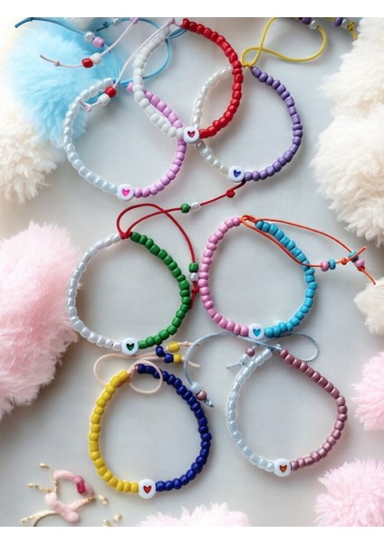 23 Nisan Bayramı, Karne Hediyesi Renkli Kalp'li Kumboncuk 7'li Çocuk Bileklik fiyatları