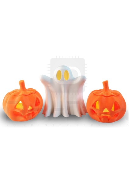 Cadılar Bayramı Hallowen Balkabağı ve Hayalet Temalı Tealight Mumluk Dekor Set fiyatları