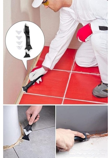 2 Adet Set 3'ü 1 Arada Fayans Derz Dolgu Kazıyıcı Sıyırıcı Silikon Sökücü ve Uygulayıcı Aparatı fırsatları