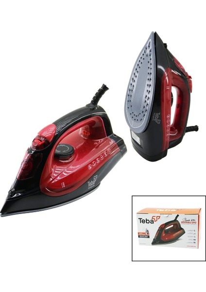 Teba Buharlı Ütü 2200W Seramik Taban Şok BUHAR=180GR - Sürekli BUHAR=40GR (4172)