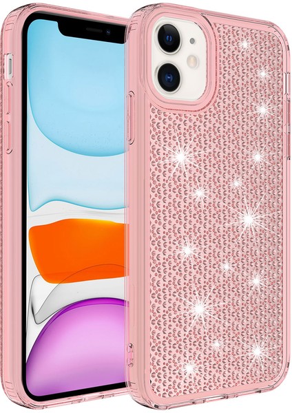 iPhone 11 Uyumlu Airbagli Parlak Tasarımlı Zore Snow Kapak-Pembe fiyatları