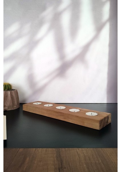 Doğal Ahşap Mumluk Tealight Mumluk Şamdan