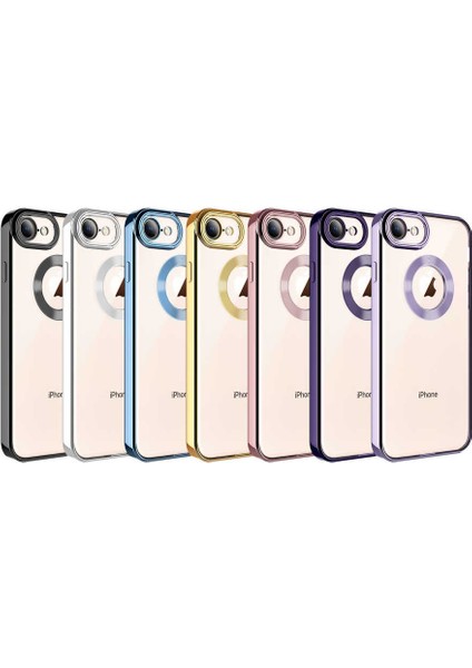 Apple iPhone 8 Kılıf Kamera Korumalı Logo Gösteren Omega Kapak-Lila fiyatları