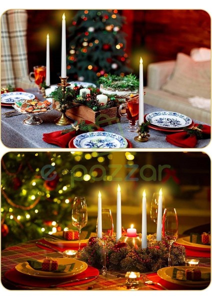 2 Adet Alev Efektli Parti Organizasyon Christmas Konsept Süsleme Dekorasyon Pilli Şamdan Mumu Işık modelleri