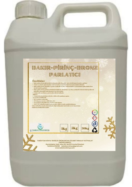 Bakır Pirinç Bronz Parlatıcı ve Temizleyici 5lt