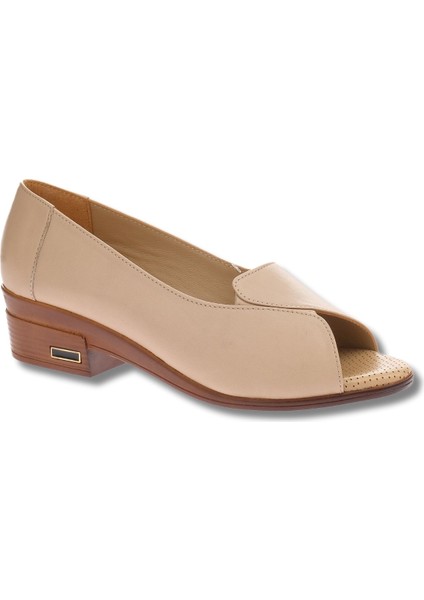 - Z228 | Deri Kadın Klasik Topuklu Ayakkabı - Z228 - Bej - 37