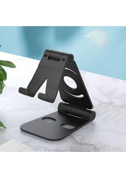 Plastik Masaüstü Katlanabilir Telefon Tablet Standı Siyah