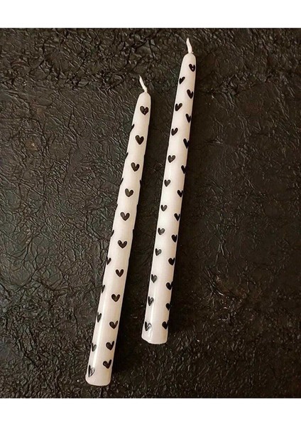 Tekli Kalp Desenli El Çizimi Handmade Şamdan Kokulu Mum