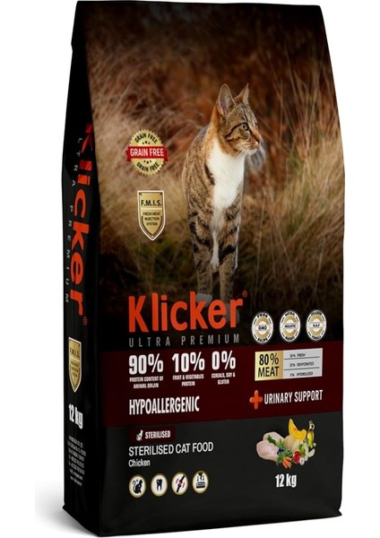 Tahılsız Yetişkin Kedi Maması Kısırlaştırılmış Tavuklu 12KG