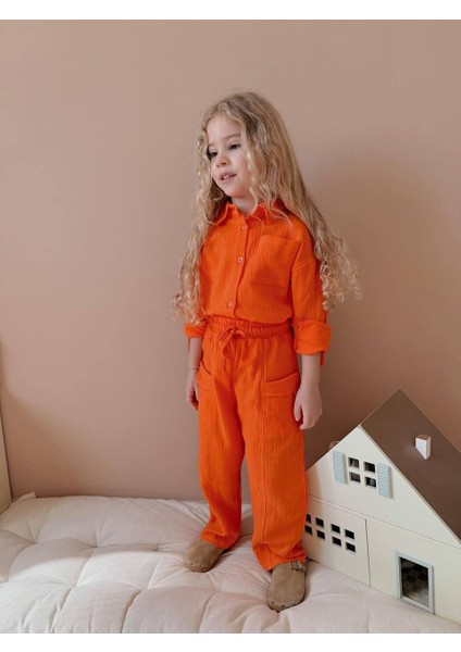 Yigit Butik Müslin Kumaş Kız Çocuk Alt Üst Takım