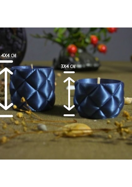 Dekoratif Eviniz Için Modern ve Şık Tasarım Hediyelik Kapitone Tealight Mumluk - Mum Hediyeli