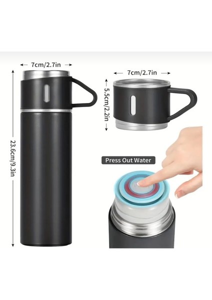 Paslanmaz Çelik Izole Su Kabı ve Bardak Seti