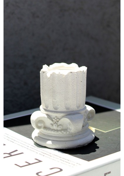 Antik Mimari Sütun Beton Tealight Mumluk