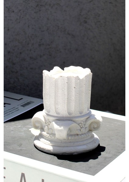 Antik Mimari Sütun Beton Tealight Mumluk