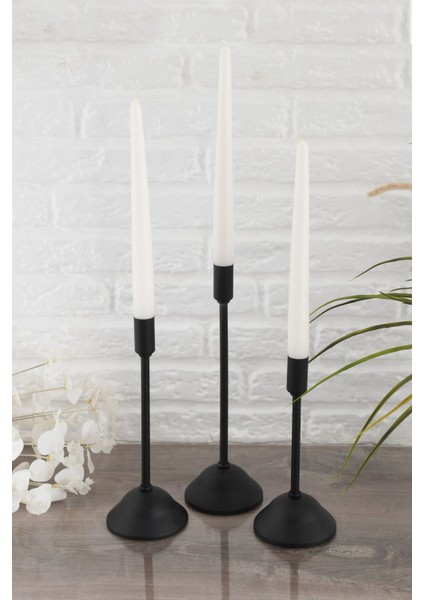 Defne 3'lü Şamdan Siyah Kaplama Metal Mumluk Şamdan Seti fiyatları