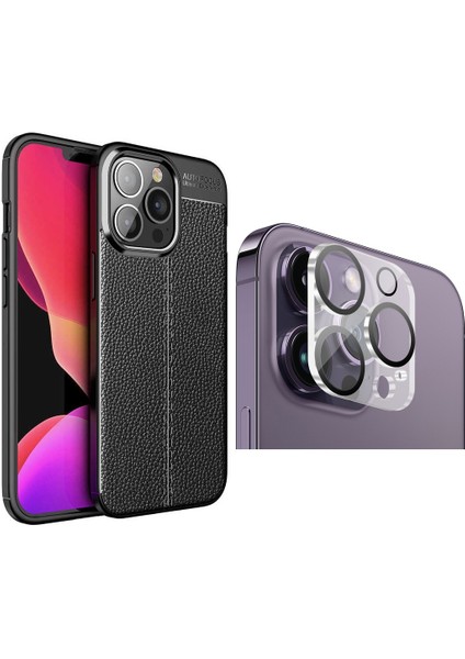Apple iPhone 14 Pro Max Kılıf Zore Niss Silikon Kapak + Kamera Lens Koruyucu