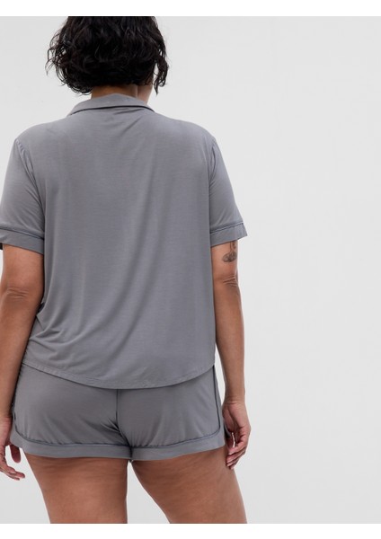 Kadın Gri Modal Pijama Üstü