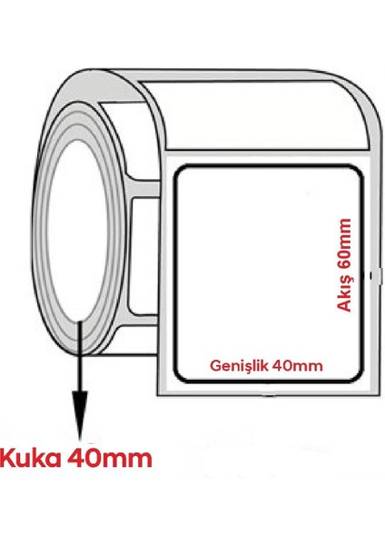 Kuşe Barkod Etiketi 60X40MM (1000 Li Rulo)