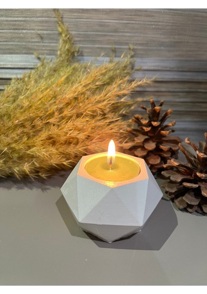 Tealight Beton Mumluk Dekoratif Mumluk Geometrik Beton Mumluk Altıgen Mumluk modelleri