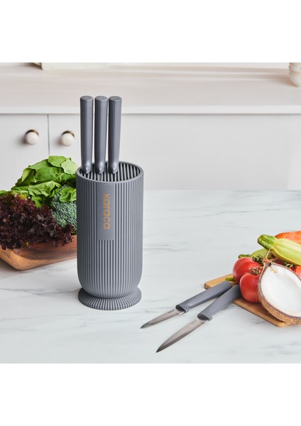 Massimo Round 6 Parça Standlı Bıçak Seti Antrasit fırsatları