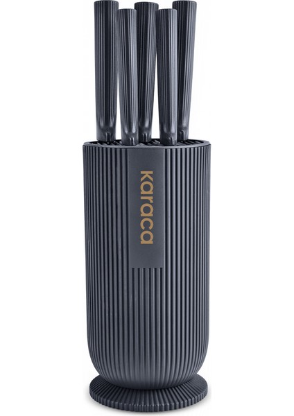 Massimo Round 6 Parça Standlı Bıçak Seti Antrasit indirimleri