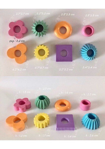 Studio Yabu - Renkli Puzzle Şamdan Mumluk Set 8'li fiyatları