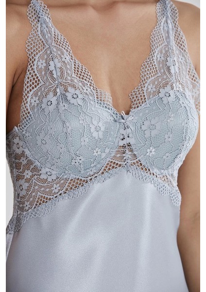Pierre Cardin 605 Bayan Saten Dantelli Gecelik