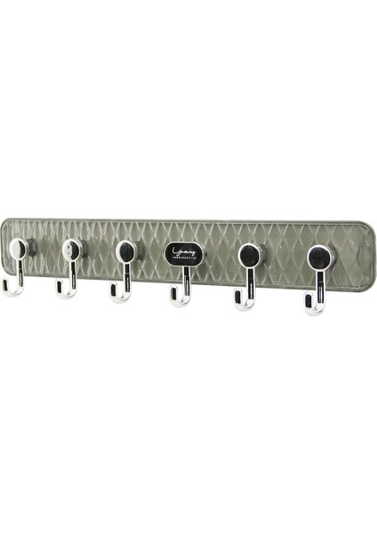 Delux Askı Mika Kristal Plastik Tabanlı 6 Kollu= Tak Çıkar Yapışkanlı Montaj 6X42CM (4172)