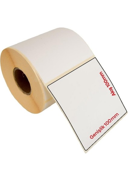 Kuşe Geniş Barkod Etiketi 100X100MM (500 Lü Rulo)