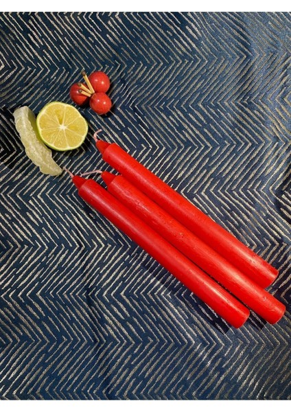 Premium Yılbaşı Özel Kırmızı Renk Sedefli Kokulu Şamdan Mum - 3'lü Set