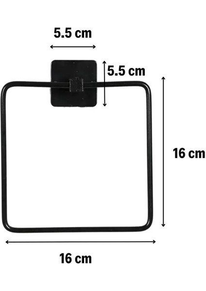 Kendiliğinden Yapışkanlı Siyah Paslanmaz Metal Kare Havluluk modelleri