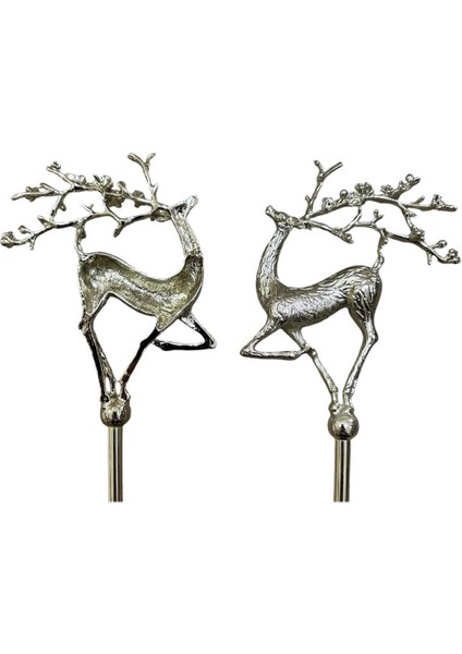 Çiçek Boynuzlu Geyikli Mum Söndürücü-Gümüş indirimleri